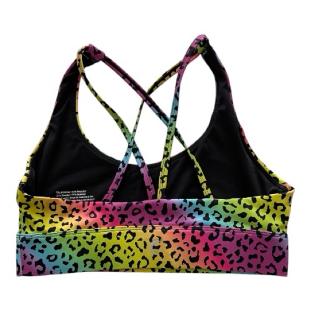 Zyia Sports Bra Rainbow Leopard Size S - Picture 2 of 4